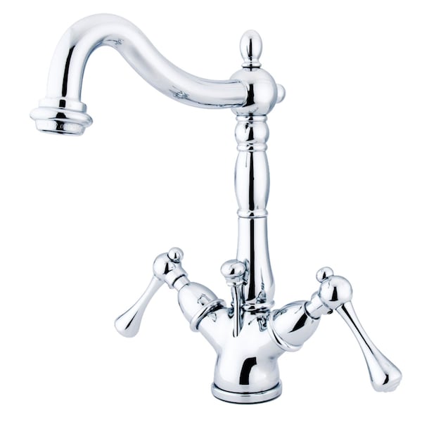 KS1431BL 2-Handle Bthrm Faucet W/Brass Pop-Up & Cover Plate Chrome